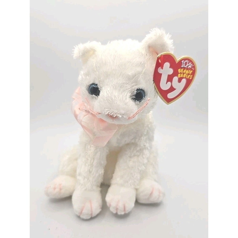 2003 Ty Beanie Baby "Fancy" Retired White Cat‎ BB17
